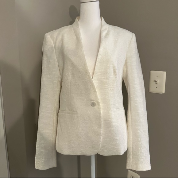 LOFT Jackets & Coats Loft Textured White Blazer Poshmark